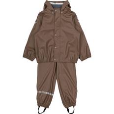 Smudsafvisende materiale Regnsæt Børnetøj Mikk-Line PU Rainwear Overalls - Chocolate Chip (33145ML)