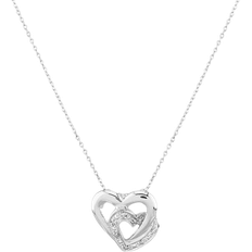 Diamond Necklaces T.H.Baker Open Heart Necklace - White Gold/Diamonds