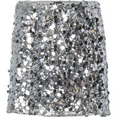 XL Nederdele Pieces Disco Mini Skirt - Silver