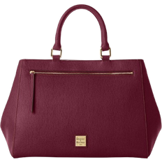 Red Handbags Dooney & Bourke Saffiano Zip Satchel - Bordeaux