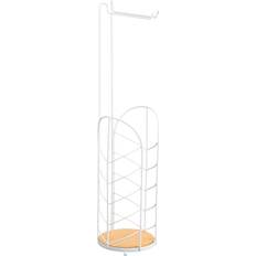 Bamboo toilet roll holder Leaf Leaf Bamboo Toilet Roll Holder White