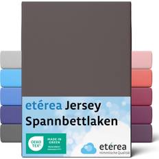 Marrone Lenzuola Eterea Comfort Jersey 100 x 200 cm Dunkelbraun Bettlaken Braun (200x)