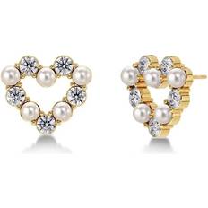 Edblad Affinity Pearl Heart Studs - Gold