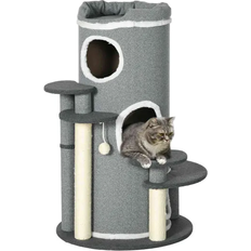 Pawhut Barrel Shaped Cat Tree with Sisal Scratching Posts