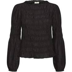 Cream Kläder Cream Feminin Smock Blus Långärmade Blusar - Pitch Black