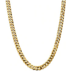 Shein Men Necklaces Shein The Black Bow Men's 9.5mm 14k Yellow Gold Solid Beveled Curb Chain Necklace