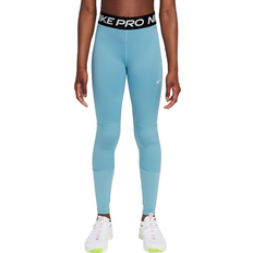 Nike Older Kid's Pro Dri-FIT Leggings - Denim Turquoise/White (DA1028-464)