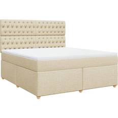 Beige Betten & Matratzen vidaXL Fabric Boxspringbett 180x200cm