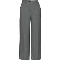 Pieces Kamil Wide Leg Trousers - Dark Grey Melange