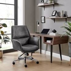 Furniturebox Omni Luxury Black Faux Leather Office Chair
