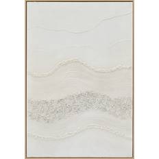 Cheap Framed Art Textured White Abstract Natural Framed Art 62x92cm