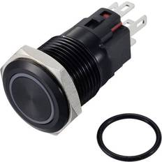 R�ød Strømafbrydere TRU Components Pushbutton Switch 250 V AC 3 A 1 x Off