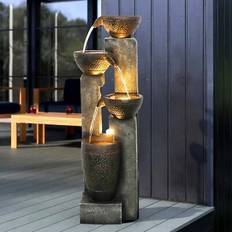 4-Tier Outdoor Water Fountains 13.0 In L X 13.0 In W X 40.0 In H