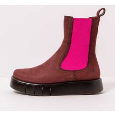 Dame - Rød Chelsea boots ART Ankelstøvler Læder Malaga Bordeaux