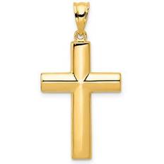 14K Yellow Gold Hollow Cross Pendant