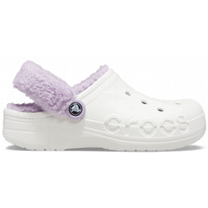 Shoes Crocs Baya Lined Fuzz-Strap Clog - White/Lavender