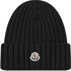 Moncler Dam Mössor Moncler Logo Beanie Hat - Black