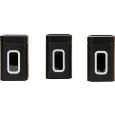 Black Kitchen Containers Set of 3 Master Black Canisters Kitchen Container
