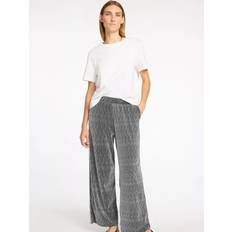 Silver - Women Trousers & Shorts Selected Femme Anita Tinni High Waisted Trousers - Black/Grey