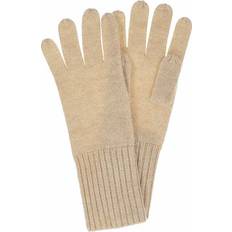 Beige Handschuhe Seeberger Kaschmirhandschuhe mit Rippenbündchen - Beige