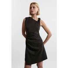 Flannel Dresses Karen Millen Asymmetrical Tailored Wrap Mini Dress - Grey