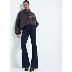 River Island High Waisted Front Pocket Flared Jeans - Blue