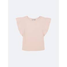 Calvin Klein Girls Tops Calvin Klein Flutter Crewneck Baby Tee - Silver Peony