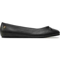 Tommy Hilfiger Ballerinas Tommy Hilfiger Monogram Leather Bow Ballerinas - Black