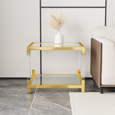 BESTCOSTY Modern Style Gold Metal Frame Coffee Table