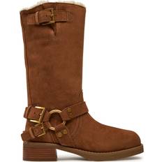 Michael Kors Women High Boots Michael Kors Crosby Suede Moto Boot - Brown