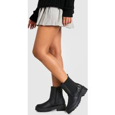 boohoo Chunky Buckle Detail Chelsea Boots - Black