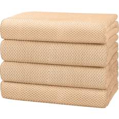 HOMEXCEL Large Set Pack of 4 30 x 60 Inches Bath Towel Brown