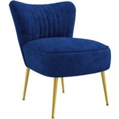 Gold Armchairs Homcom Dark Blue Accent Chair Armchair