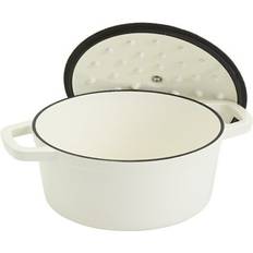 5-Quart Enamel Dutch Oven White with lid