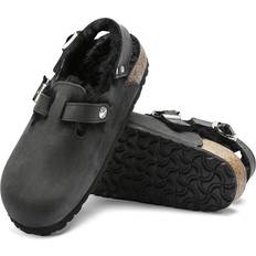 Birkenstock Men Clogs Birkenstock Tokio Shearling Oiled Nubuck Leather Clog - Black