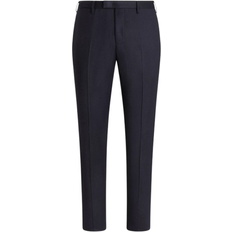 Lana Pantalones PT Torino Skinny Flannel Trousers - Navy Blue