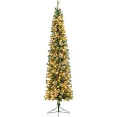 Costway 7 FT Pre-Lit Half-Shape Christmas Tree
