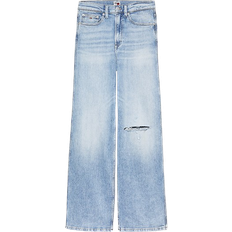 Tommy Jeans Claire Distressed Wide Leg High Rise Jeans - Denim Light