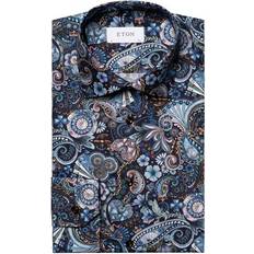 Eton Signature Pattern Twill Shirt - Navy