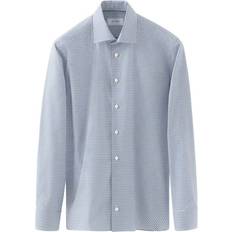 Eton Micro Floral Print Signature Twill Shirt - Blue