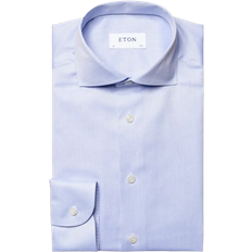 Eton Signature Twill Wide Spread Collar Shirt - Light Blue