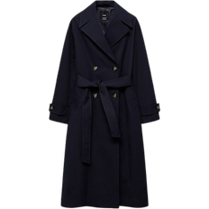 Mango Trench Double Boutonnage Noir - Femme