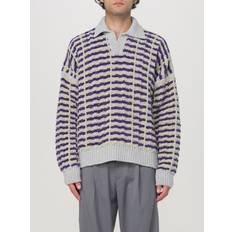 Herr - Lila - Stickade tröjor Bonsai Oversized Knit Polo Shirt - Violet