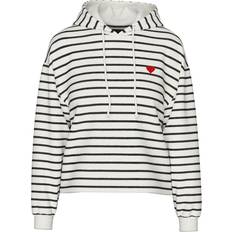 High comfort Clothing Pieces Women's Hooded Sweatshirt Chilli Stripes - Blanc