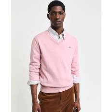 Gant Pink Jumpers Gant Classischer V-Neck Pullover - Dusty Pink