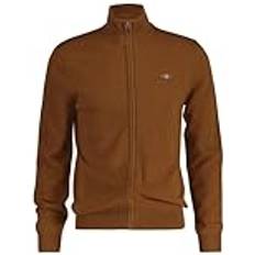 Gant Brun Trøjer Gant Extrafine Lambswool Zip Cardigan - Brown