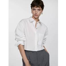 Cropped Blusen Mango Cropped Shirt With Pocket - Off White