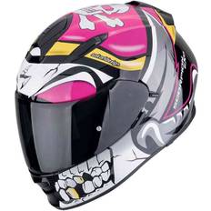 Scorpion Pink Motorcycle Helmets Scorpion Exo-491 Pirate Full Face Helmet - Black/White/Pink/Yellow Adult