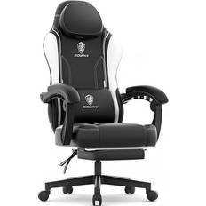 Gaming Chairs Dowinx High Back Leather Gaming and Office Chair with Footrest White