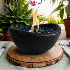 iYofe Concrete Tabletop Fire Pit Bowl 11.4 H x 11.4 W x 10.8 D